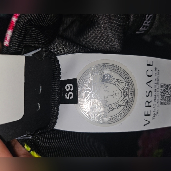 Versace Floral Logo Embroidered Baseball Hat - Picture 7 of 7